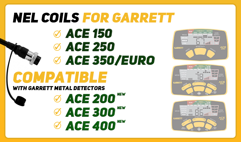 NEL coils for Garrett metal detectors NEW Ace series